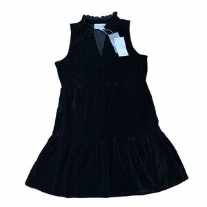 Dear John NWT Black Velvet Tiered Dress